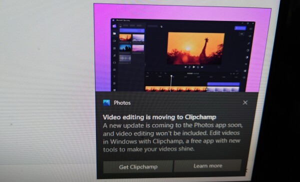 Video editing is moving to clipchamp

A new update is coming to the Photos app soon, and video editing won't be included. Edit videos in Windows with Clipchamp, a free app with new tools to make your videos shine.

* Get Clipchamp
* Learn More 